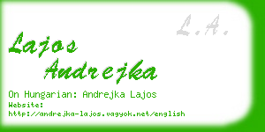 lajos andrejka business card